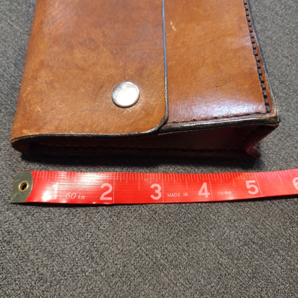 Classic Brown Leather Wristlet Clutch - Picture 11 of 11